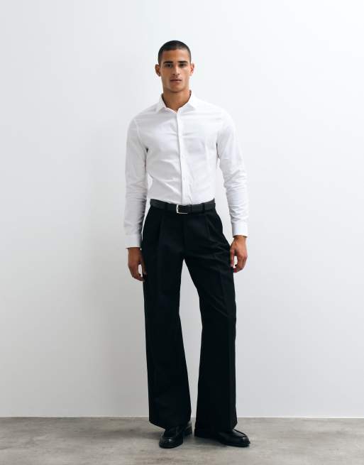 ASOSD ESIGN - Camicia elegante slim fit facile da stirare in twill bianca, 2 di 5