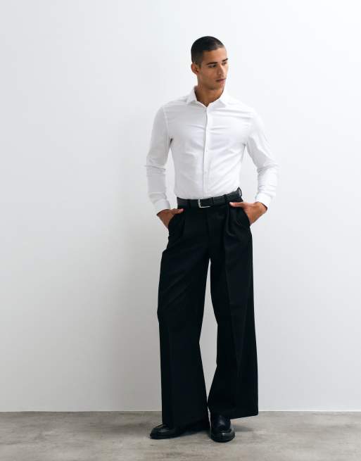 ASOSD ESIGN - Camicia elegante slim fit facile da stirare in twill bianca, 4 di 5