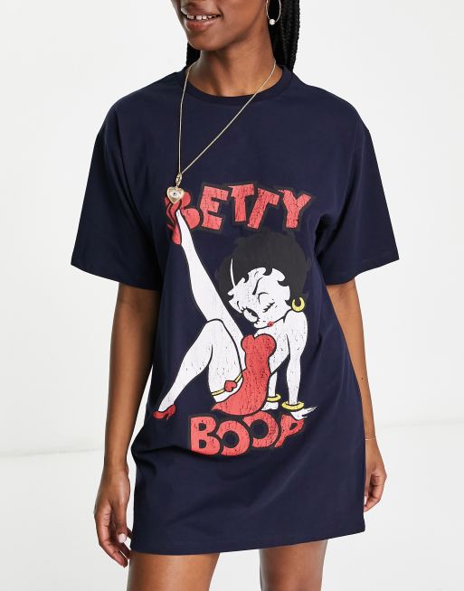 ASOS DESIGN Betty Boop T shirt de nuit Anthracite