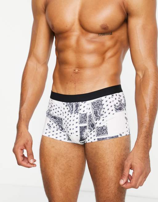 ASOS DESIGN Boxer court en microfibre motif cachemire