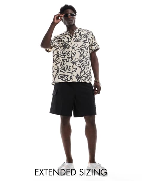 ASOS DESIGN - Chemise décontractée avec col à revers et imprimé esquisse de fleurs - view 1
