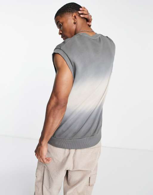 ASOS DESIGN - Débardeur molletonné oversize à imprimé tie-dye - Gris dégradé, 2 de 4