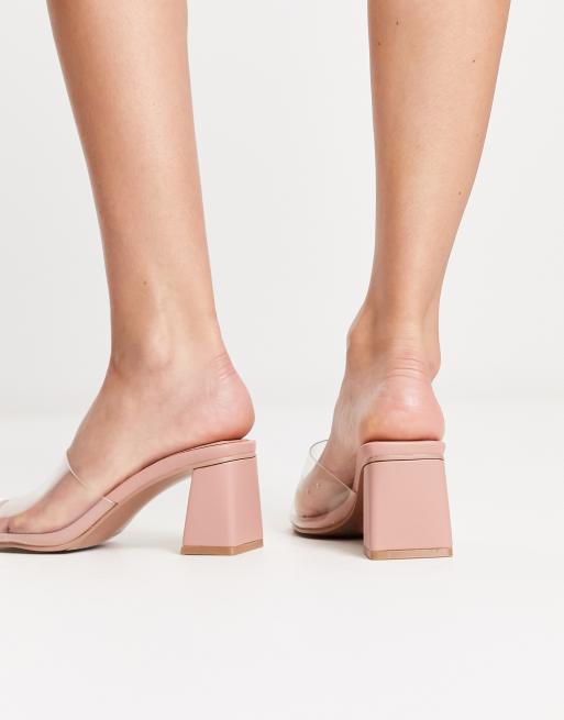 ASOS DESIGN Hero Mules talon carr Transparent