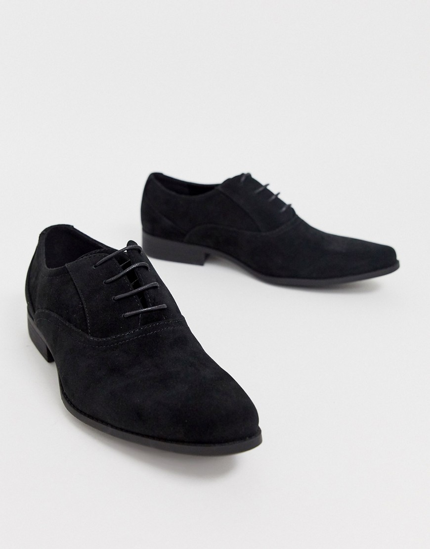 ASOS DESIGN - Oxford schoenen van zwart imitatiesuède
