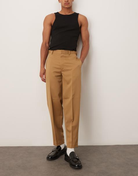 ASOS DESIGN - Pantalon habillé coupe fuselée oversize - Camel - view 1