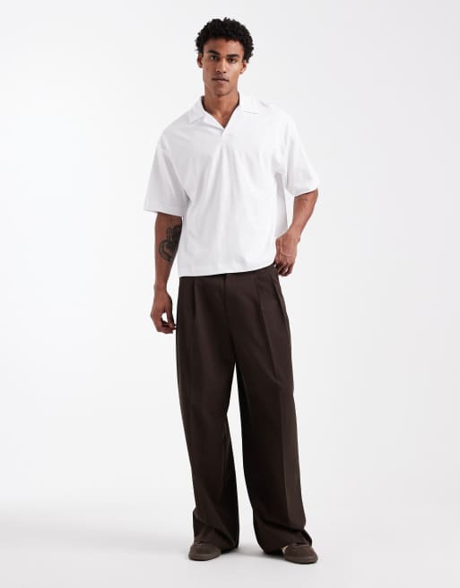 ASOS DESIGN - Polo oversize coupe carrée en tissu épais avec col à revers - Blanc , 2 de 5