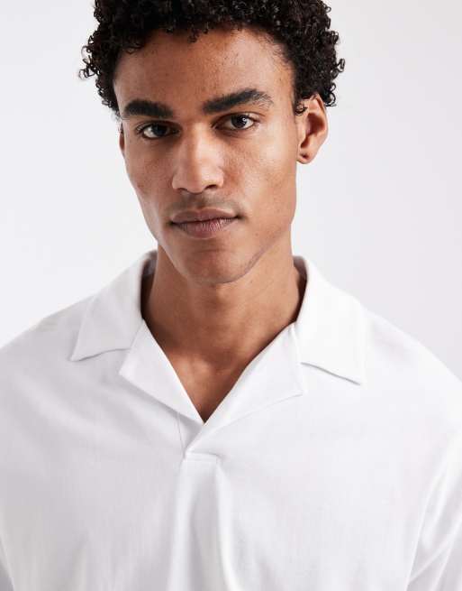 ASOS DESIGN - Polo oversize coupe carrée en tissu épais avec col à revers - Blanc , 5 de 5