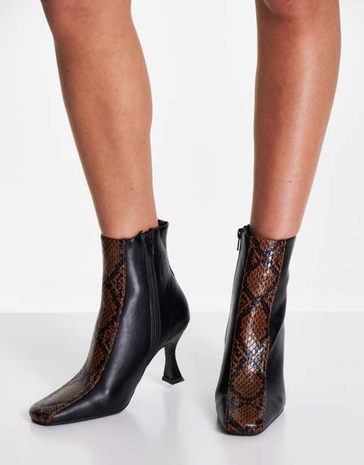 ASOS DESIGN - Raya - Bottines à talon - Mélange noir