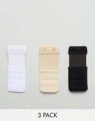 ASOS DESIGN 3 pack bra extenders-Multi Multi
