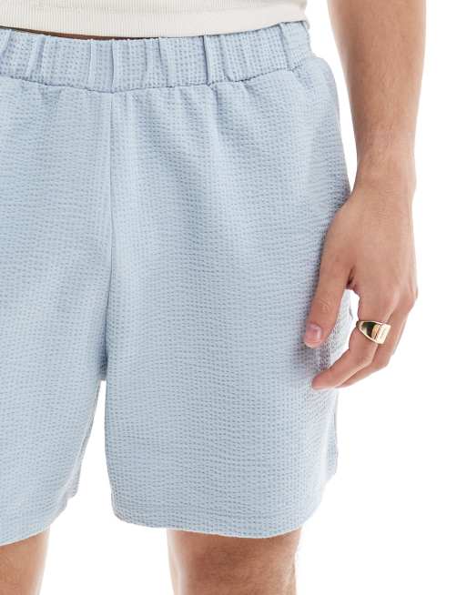 ASOS DESIGN - Short confort en tissu crêpe - Bleu clair, 3 de 5