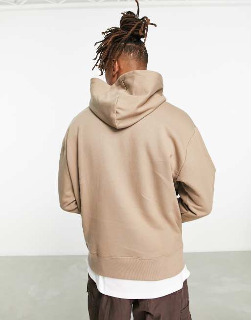 Sweatshirt à capuche homme avec coupe large ton beige