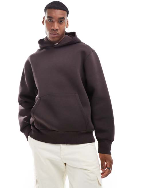 ASOS DESIGN - Sweat à capuche oversize épais en néoprène - Marron
