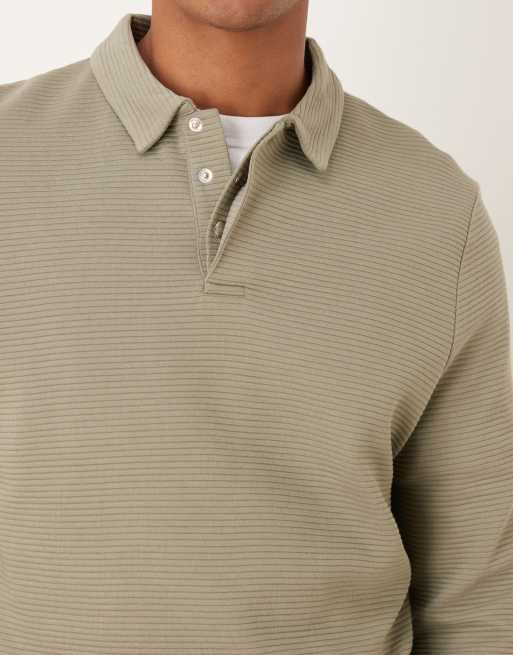 ASOS DESIGN - Sweat décontracté à col polo en maille côtelée - Gris , 5 de 5