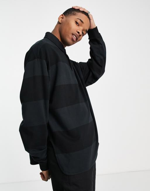 ASOS DESIGN - Sweat oversize léger style rugby avec rayures sur l'ensemble