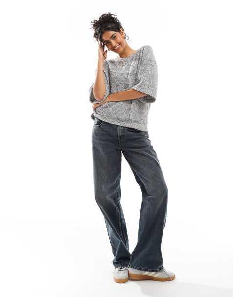 ASOS DESIGN - T-shirt oversize en maille bouclée - Anthracite - view 1