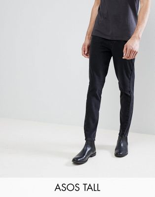 ASOS DESIGN – Tall – Svarta skinny jeans med vriden söm