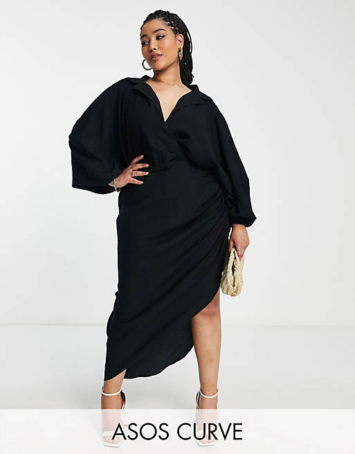 Asos Femme Vêtements Robes Chemise Mi Longue Robe chemise mi-longue texturée Premium 