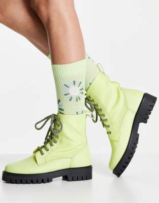 yellow chunky boots