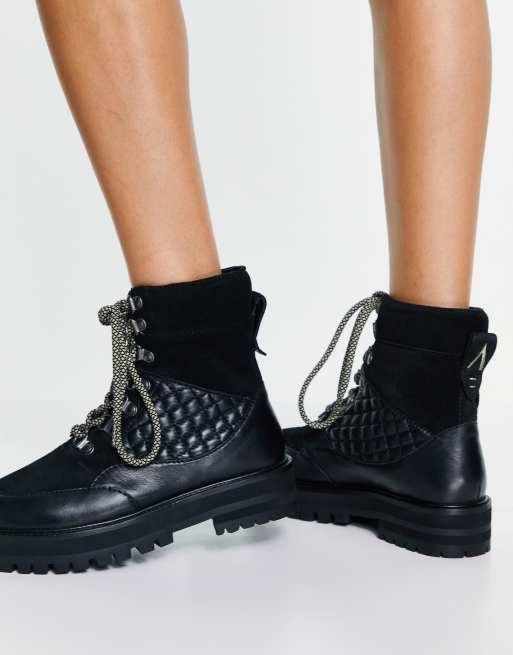 ASRA - Brione - Stivali stringati stile hiker in pelle nera, 3 di 4