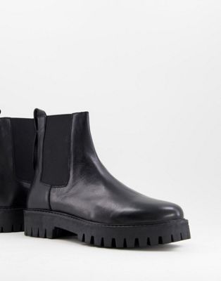 Chaussures, bottes et baskets ASRA - Clematis - Bottines Chelsea chunky en cuir - Noir