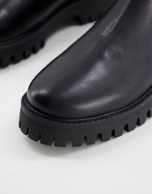 Chaussures, bottes et baskets ASRA - Clematis - Bottines Chelsea chunky en cuir - Noir