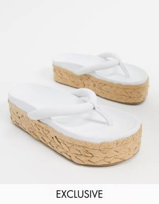 white flatform espadrilles
