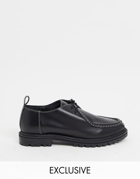 ASRA Exclusive Freddie lace up flat shoes in black leather - view 1