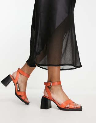 ASRA Exclusive Joule heeled sandals in orange leather - ASOS Price Checker