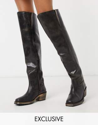 all leather over the knee boots