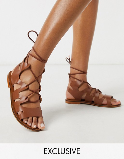ASRA Exclusive Savannah gladiator sandals in tan leather