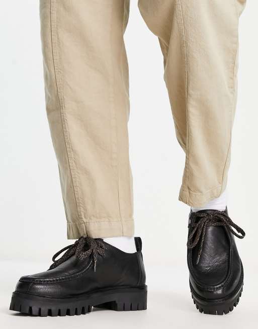 ASRA Farlan lace up shoes in black tumbled leather, 3 of 4