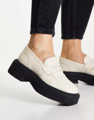 ASRA Flax flatform loafers in off white leather ASOS