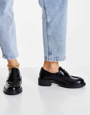 ASRA Foxo leather loafers in black