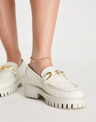 ASRA Freya leather chunky flat shoes in coconut cream - ASOS Price Checker