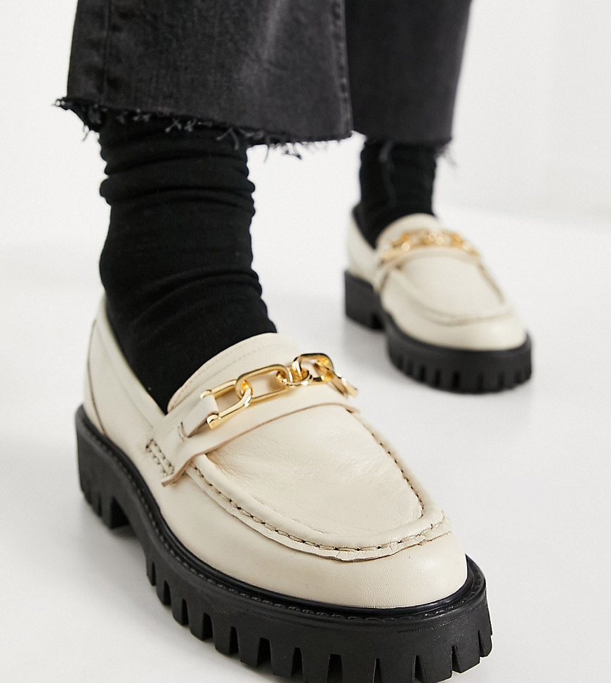 ASRA – Freya – Vita grova loafers i läder
