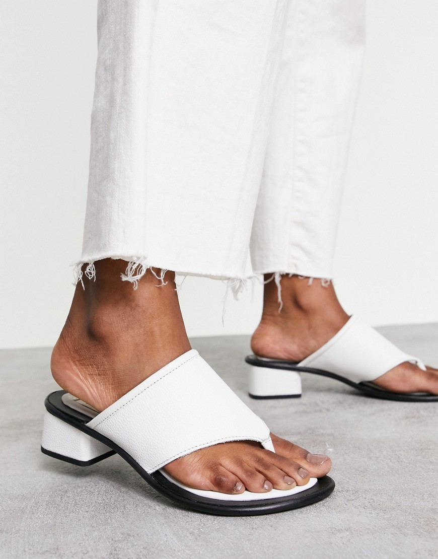 ASRA Jammie toe post sandals in white leather