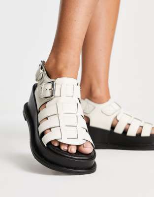 ASRA ASRA Piper leather chunky sandals in white