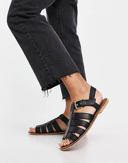 Women Sandals/ASRA Sapphire flat sandals in black 