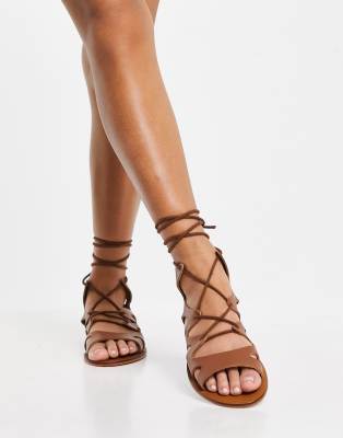 ankle tie sandals