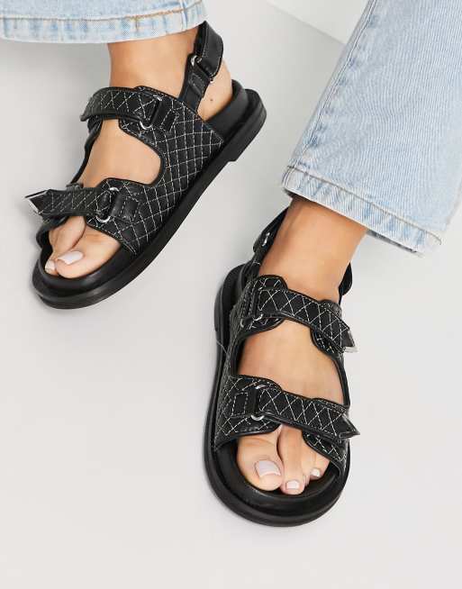 ASRA - Sojo - Opa-sandalen met doorgestikte bandjes in zwart leer, 2 van 4
