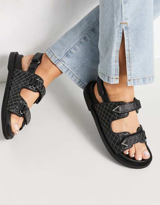 ASRA - Sojo - Opa-sandalen met doorgestikte bandjes in zwart leer, 3 van 4