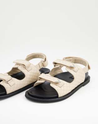 Asra sojo quilt slingback sandals in bone leather - ASOS Price Checker