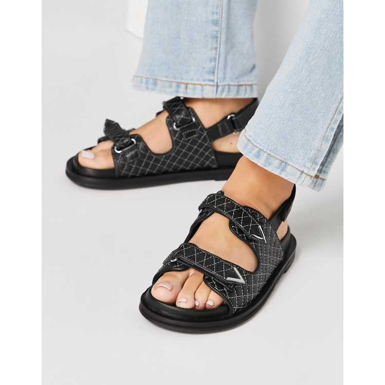 ASRA Sojo quilted chunky grandad sandals in black leather ASOS