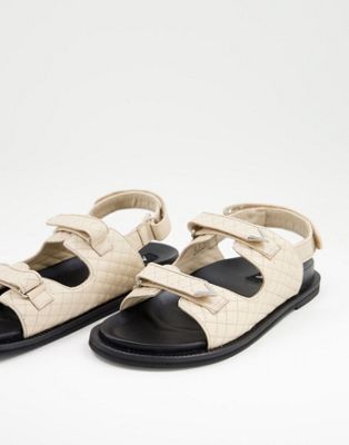 Chaussures, bottes et baskets Asra - Sojo - Sandales matelassées à bride arrière en cuir - Os