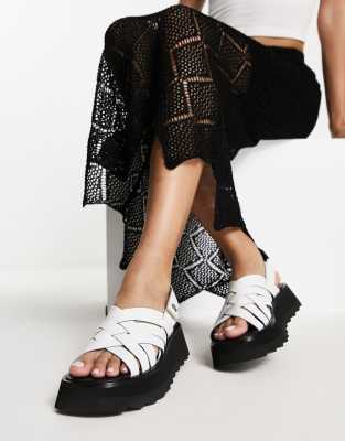  Sorento cross strap chunky sandals  leather