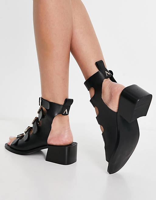 Shoes Heels/ASRA Starla gladiator sandals in black leather 