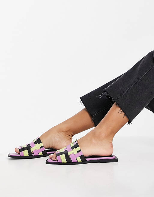 ASRA Syril flat woven sandals in multi