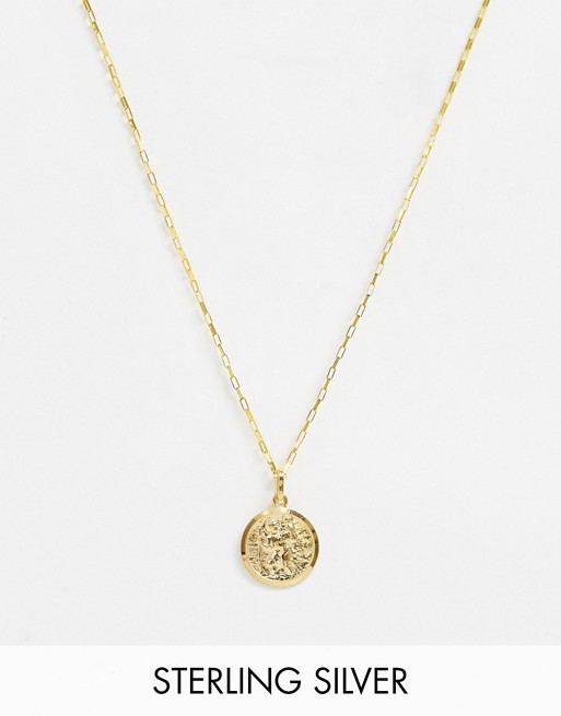 Astrid & Miyu 14k gold plated coin necklace