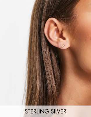 Astrid & Miyu 18k gold plated opal graduated star stud earrings in gold ...