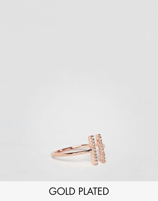 Rose gold store bar ring